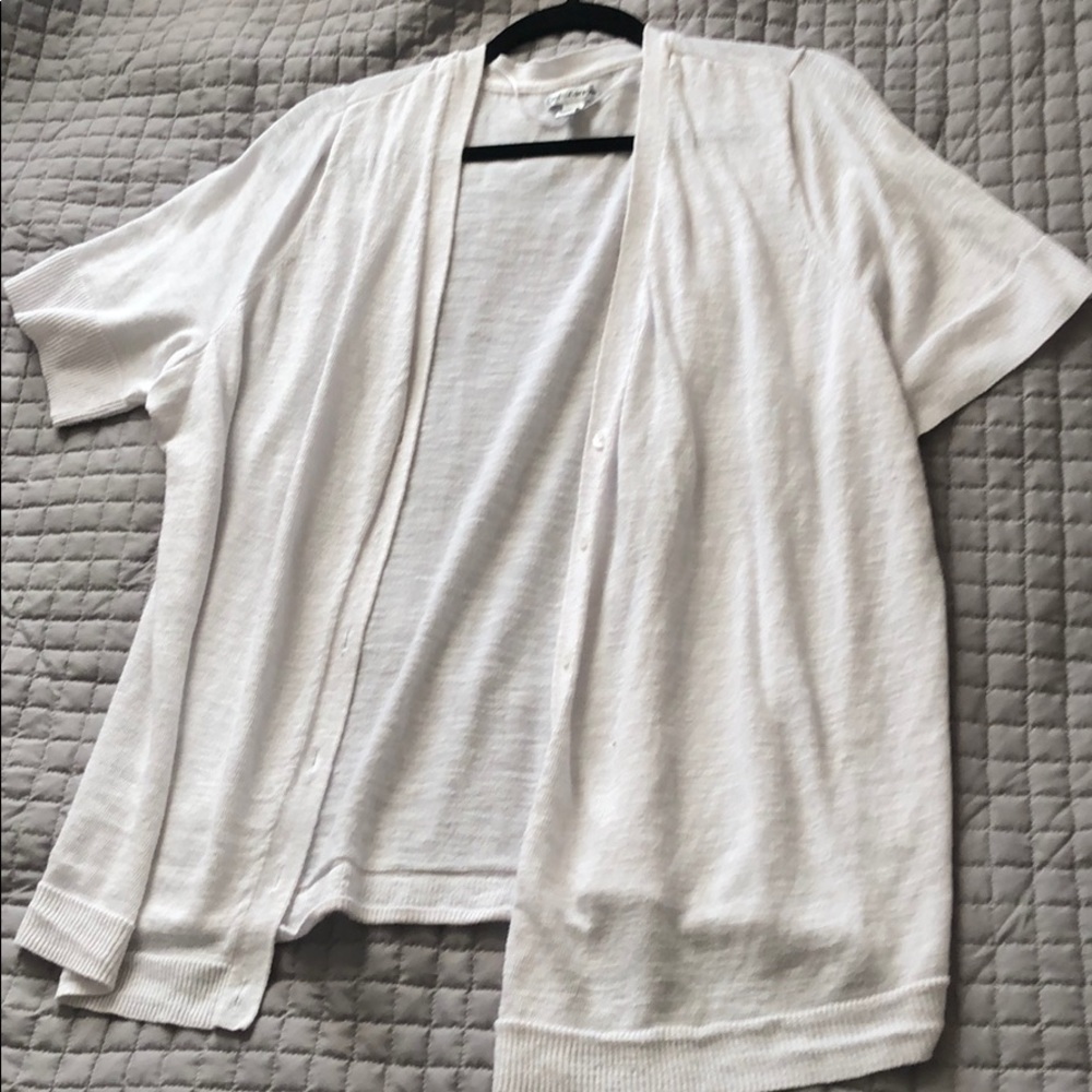 Short Sleeve White Cardigan